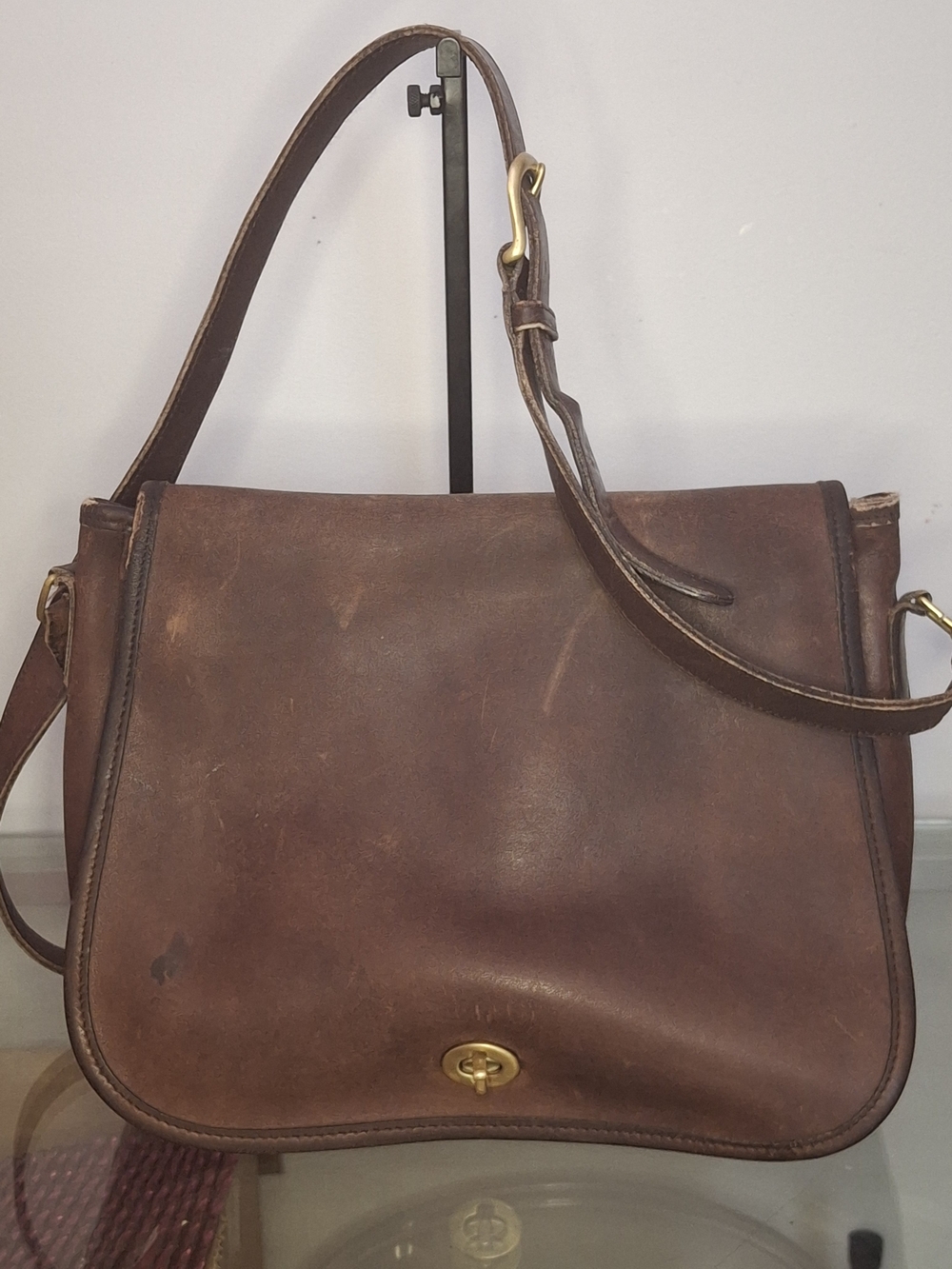 1980s *RARE* Vintage Brown Leather Coach Ranch Shoulder/Crossbody  Bag